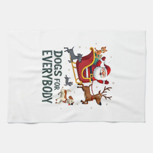 Dogs For Everybody Santa Funny Christmas Xmas (2) Kitchen Towel