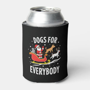 Dogs For Everybody Santa Funny Christmas Xmas (3) Can Cooler