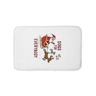 Dogs For Everybody Santa Funny Christmas Xmas Bath Mat
