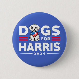 Dogs For Harris 2024 Kamala election Dog lovers 2 Inch Round Button