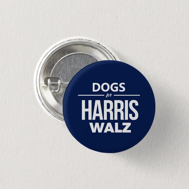 Dogs for Harris Walz 1 Inch Round Button (Front & Back)