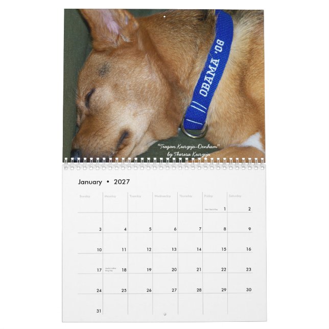 Dogs for Obama Calendar (Jan 2027)