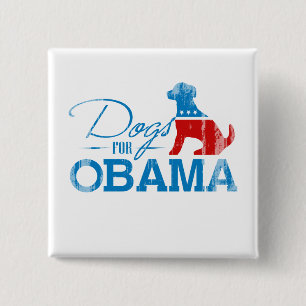 Dogs for Obama - Vintage.png 2 Inch Square Button