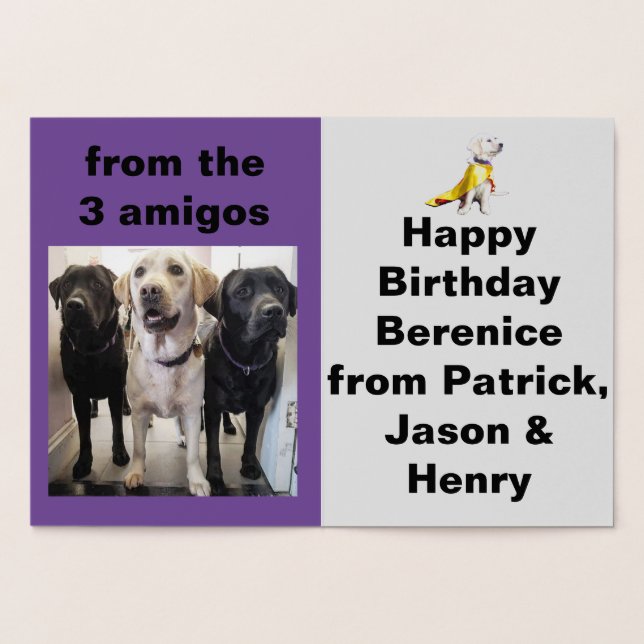 Dogs for the Disabled Customizable Foil Card (Inside)