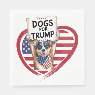 Dogs for Trump: Paw-litical Patriots Napkin