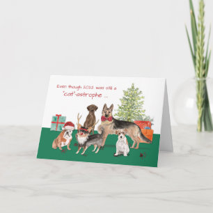 Dogs Funny New Year 2023 Old Year Catastophe Card