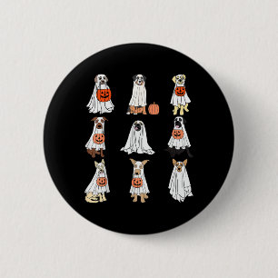 Dogs Ghost Cute Dogs Dressed As Ghost Funny 2 Inch Round Button
