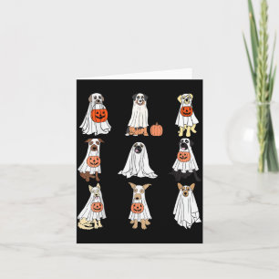 Dogs Ghost Cute Dogs Dressed As Ghost Funny Card