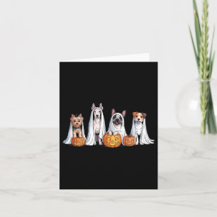 Dogs Ghosts Cute Dogs Dressed As Ghost Funny Hallo Card