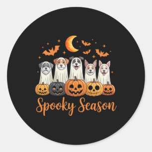 Dogs Ghosts Cute Dogs Dressed As Ghost Funny Hallo Classic Round Sticker