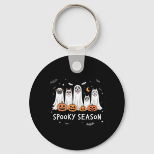 Dogs Ghosts Cute Dogs Dressed As Ghost Funny Hallo Keychain