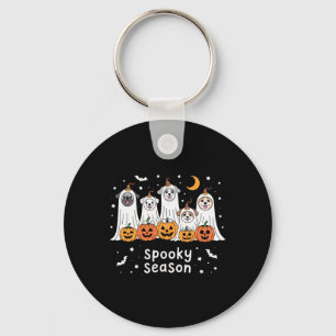 Dogs Ghosts Cute Dogs Dressed As Ghost Funny Hallo Keychain
