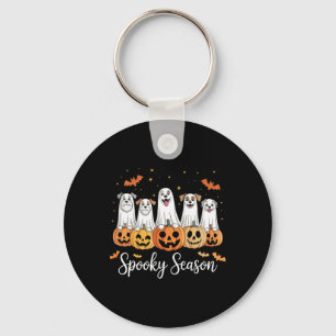 Dogs Ghosts Cute Dogs Dressed As Ghost Funny Hallo Keychain
