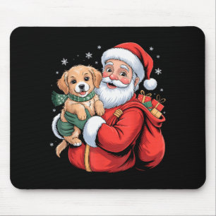 Dogs Golden Retriever Puppy Santa Christmas Funny Mouse Pad