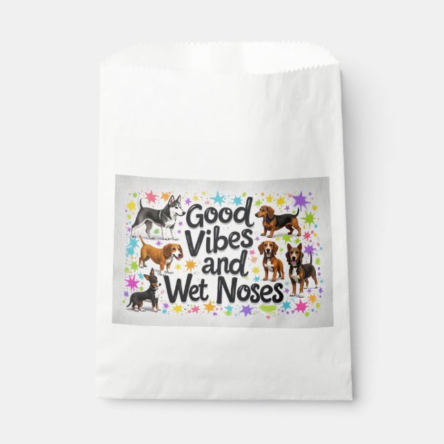 Dogs, Good Vibes and Wet Noses Playful doodles Favour Bag (Front)