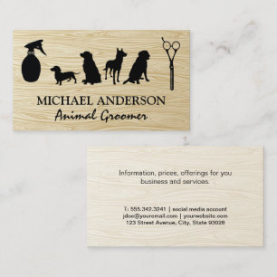 Dogs Hair Spray Scissors Groomer Business Card