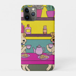 Dogs having afternoon tea iPhone 11 pro case