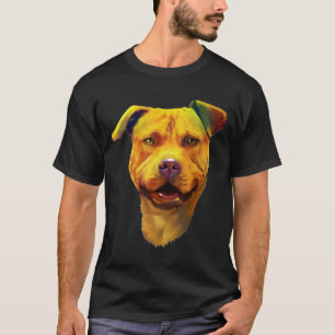 Dogs Head Colourful Pitbull Dog Mom Dad Kid Pit Bu T-Shirt