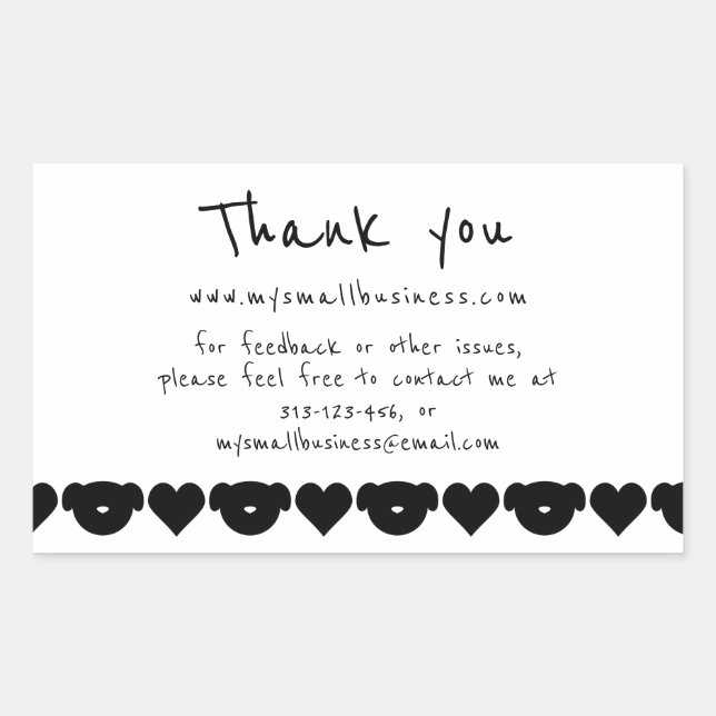  Dogs hearts thank you business information Sticker (Front)