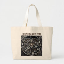Dogs ID tagged tote bag