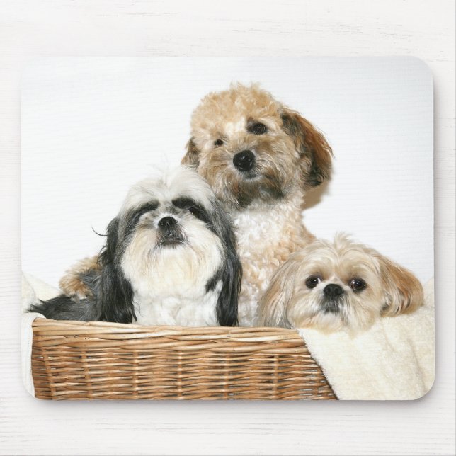 Dogs in a basket mouse pad (Front)