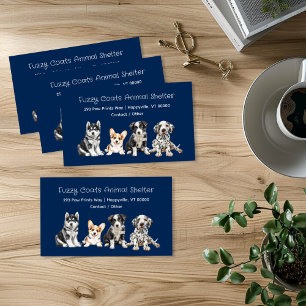 Dogs in a Row Animal Themed Calling Card