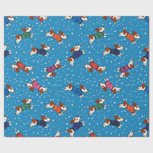 Dogs In Colourful Sweaters Pattern Wrapping Paper