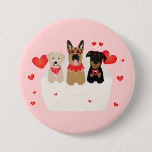 Dogs In Envelope Love 3 Inch Round Button