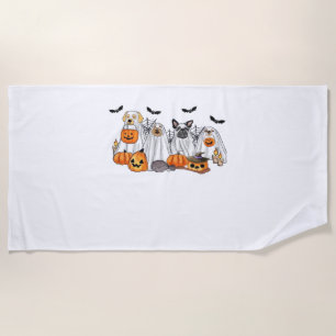 Dogs in Ghost Costumes Halloween Classic T-Shirt Beach Towel