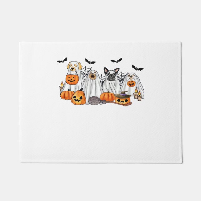 Dogs in Ghost Costumes Halloween Classic T-Shirt Doormat (Front)