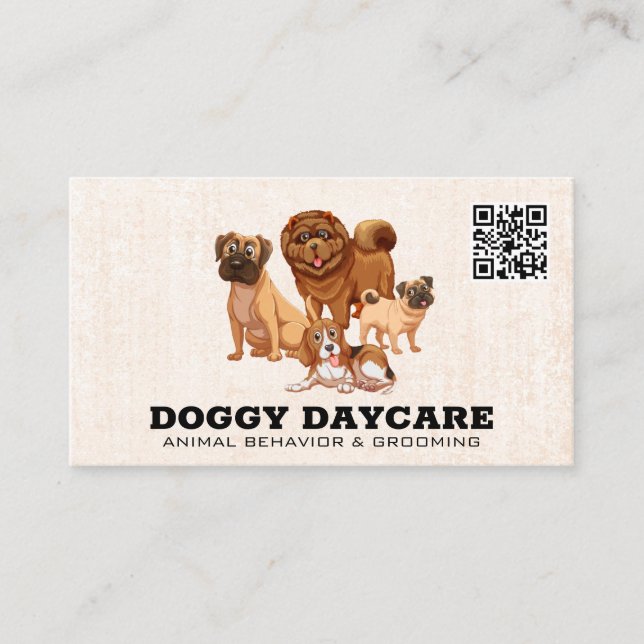 Dogs in Group | QR Code Business Card (Front)