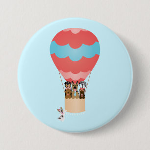 Dogs In Hot Air Balloon 3 Inch Round Button