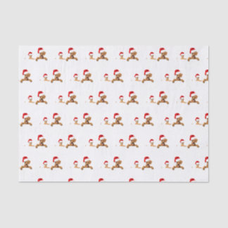 DOGS IN Santa hats Tissue Paper