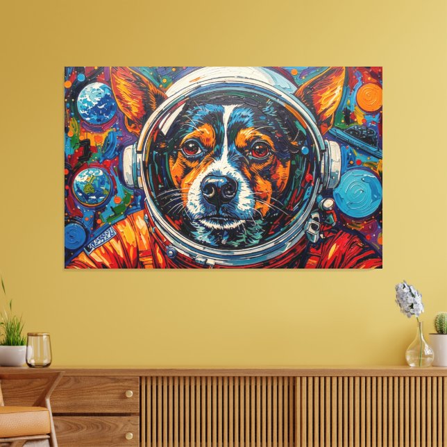 DOGS IN SPACE-14 CANVAS PRINT (Insitu(LivingRoom))