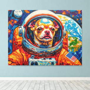 DOGS IN SPACE-CHIHUAHUA 5 CANVAS PRINT