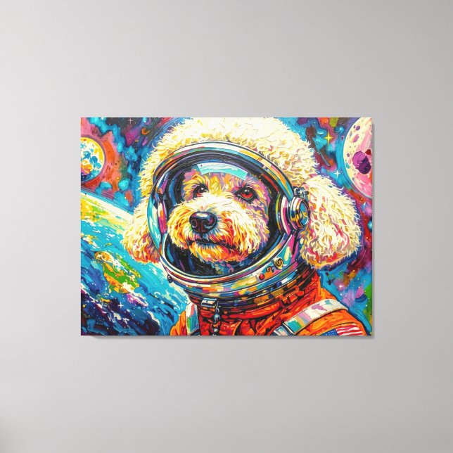 DOGS IN SPACE-POODLE 11 CANVAS PRINT (Front)