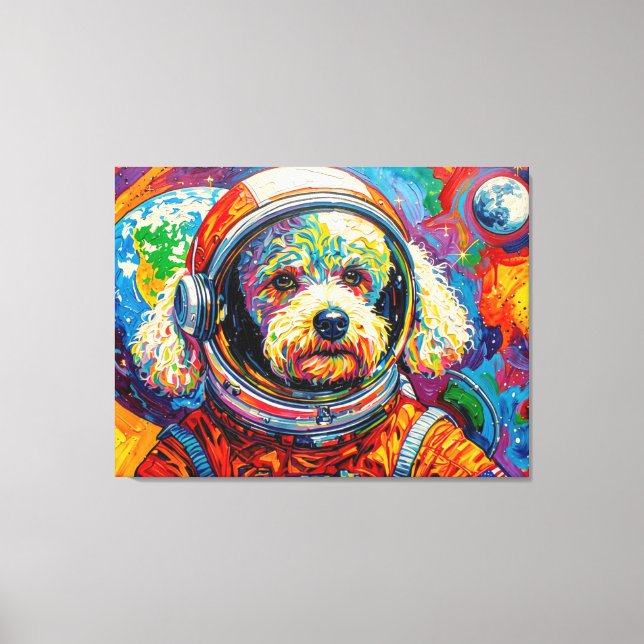 DOGS IN SPACE-POODLE 13 CANVAS PRINT (Front)