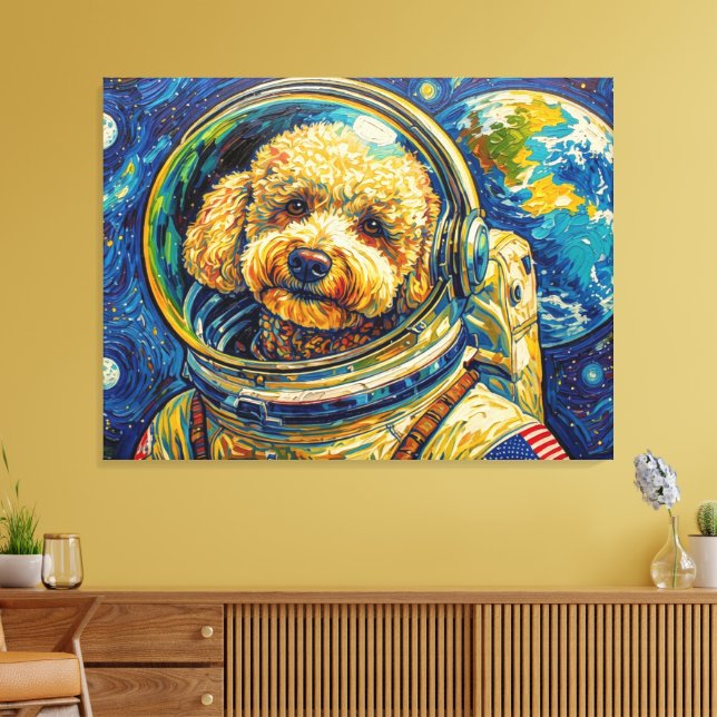 DOGS IN SPACE-POODLE 18 CANVAS PRINT (Insitu(LivingRoom))