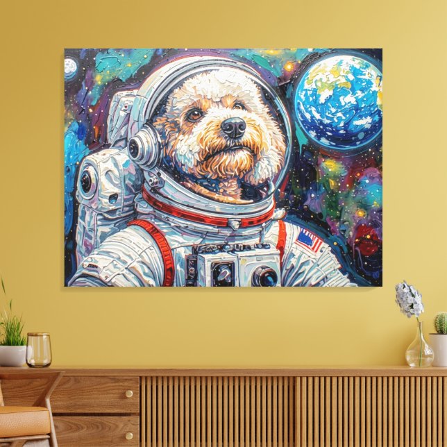 DOGS IN SPACE-POODLE 21 CANVAS PRINT (Insitu(LivingRoom))