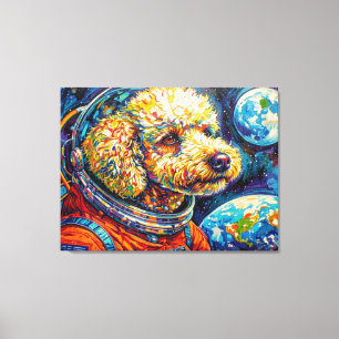 DOGS IN SPACE-POODLE 4 CANVAS PRINT