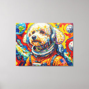 DOGS IN SPACE-POODLE 7 CANVAS PRINT