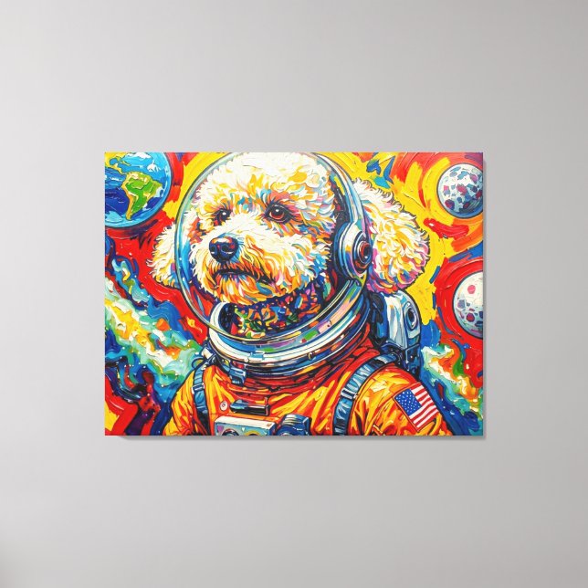 DOGS IN SPACE-POODLE 7 CANVAS PRINT (Front)