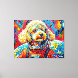 DOGS IN SPACE-POODLE 9 CANVAS PRINT