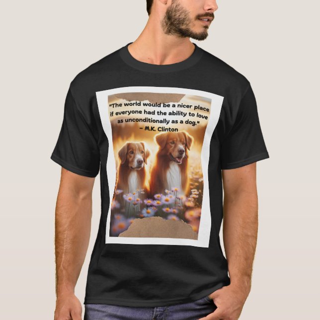  Dogs in Sunset Field T-Shirt (Front)