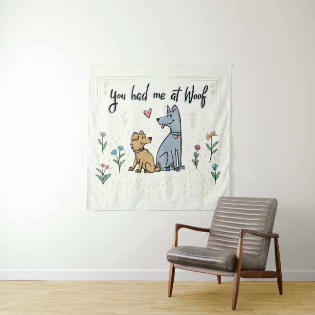Dogs in the Garden III | You Had Me At Woof Tapestry (In Situ (Horizontal))