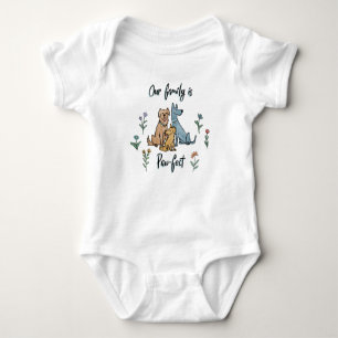 Dogs in the Garden IV   Our Family Is Paw-fect Baby Bodysuit