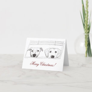 Dogs in the Window Christmas Card
