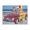 Dogs/Labs on the Beach in a Woodie