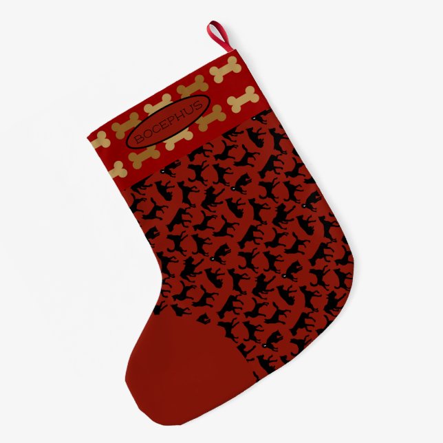 Dogs Large Christmas Stocking (Back (Hanging))