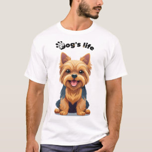 Dog's Life Fun Yorkshire Terrier Illustration T-Shirt